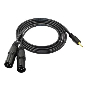 1/8 inch TRS stereo mini jack 3.5 mm to dual 3 pin XLR cables