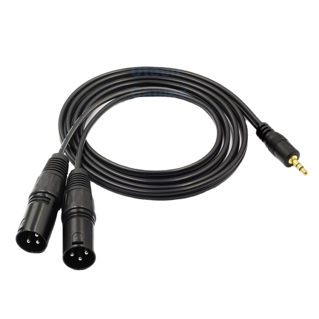 1/8 Inch TRS Stereo Mini Jack 3.5mm Dual 3-Pin XLR Gold Plated Braid Shielded PVC Jacketed Cables Stock Computer Speaker