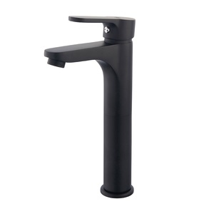 Robinet de lavabo thermostatique électrique Paco noir mat 23,5 cm en laiton massif pour usage scolaire - Product Image 1