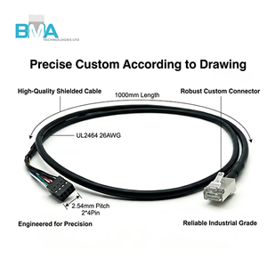 Kabel Harness OEM Gold Flash Iron Shell RJ45 8P8C ke 2.54mm 8Pin Housing UL2464 26AWG Al Shielded Wire Harness 1M untuk VoIP IP Phone PLC - Product Image 4
