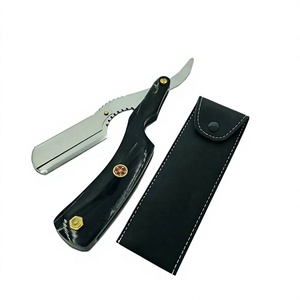 Rasoir droit IKZARSA I-BWR-01, lame en acier inoxydable, à une seule tranchant, manche en corne de buffle noir, pour le rasage du visage et de la tête, salon de coiffure - Product Image 4