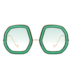 Xanadawn - Women Round Irregular Geometric Glitter Fashion Sunglasses - Product Image 4