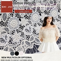 Tissu en maille florale respirant, soluble dans l'eau, 100% coton, dentelle pour robe brodée ou hawaïenne, tissu en coton pour broderie
