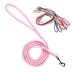 पु गोल रस्सी पट्टा-ठोस रंग धातु बकल 12 रंग छोटे/मध्यम कुत्तों के लिए टिकाऊ - Product Image 1