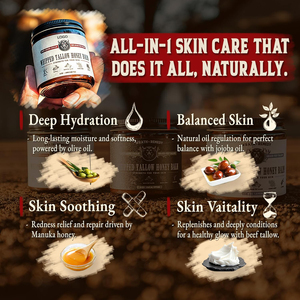 Baume Fouetté Artisanal au Suif de Bœuf Bio Marque Blanche pour la Peau – Hydratant au Suif de Bœuf et <span class=keywords><strong>Miel</strong></span> pour une Peau Soyeuse - Product Image 2