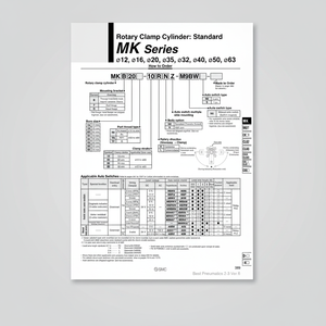 Cylindre de pince rotative pneumatique SMC MKB16-10LZ pièces pneumatiques - Product Image 1