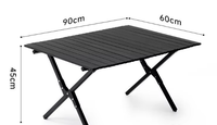 Table pliante en métal gain de place, table de repas portable en acier inoxydable pour le camping, le pique-nique, la terrasse, meubles de jardin durables