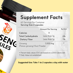 Cápsulas de Ginseng al por Mayor para Mejorar la Energía y la Memoria, Suplemento de Ginsenosidos con Fórmula de Alta Potencia - Product Image 2
