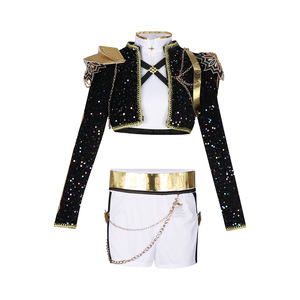 Disfraz Infantil de Kpop Sorceress <span class=keywords><strong>Hunter</strong></span>, Traje Dorado de Canción Dorada, Conjunto Zoe Rumi Negro y Dorado - Product Image 1
