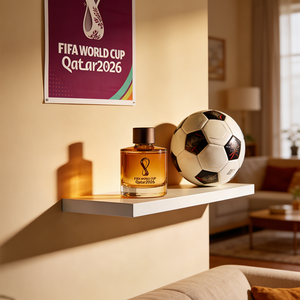 Diffuseur de parfum en verre ambré sur le thème du football Coupe du Monde 2026 pour soirées de supporters, vente en gros, décoration d'ambiance pour matchs - Product Image 1