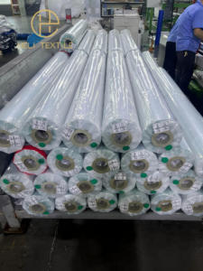 ผ้าโพลีเอสเตอร์/เมทัลลิกเคลือบพีวีซี ทอแน่น ทนทาน 850 แกรม ลายนูน 3 มิติ ทนไฟ กันน้ำ กันลม - Product Image 5