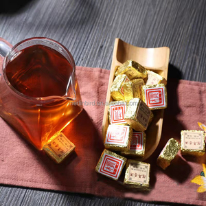 Thé Pu-erh <span class=keywords><strong>Tuocha</strong></span> du <span class=keywords><strong>Yunnan</strong></span>, Chine, année 2003, 1000g, Shu, petit carré doré, thé Pu-erh pur, gâteau de thé Pu-erh, brique de thé Pu-erh - Product Image 2