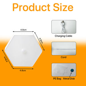Luz de noche con Sensor <span class=keywords><strong>hexagonal</strong></span> debajo del Gabinete para escaleras, luz Led con Sensor alimentado por batería de 600Mah para dormitorio - Product Image 3