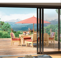 Porte coulissante de patio en aluminium à trois rails, multi-panneaux, résistante aux ouragans, sur mesure pour villa moderne