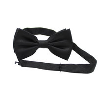 Nœud Papillon Homme Prénoué Ajustable Moderne Noir Uni en Satin Fait Main pour Smoking et Banquet