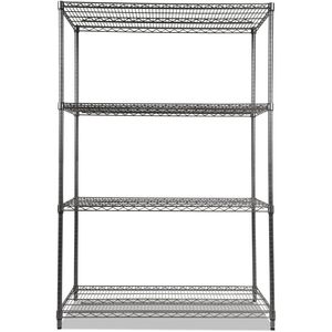 Alera ALESW504824BA Kit de estanterías de alambre, diseño moderno plegable de metal y plástico para almacenamiento en cocina o garaje, color negro antracita - Product Image 1