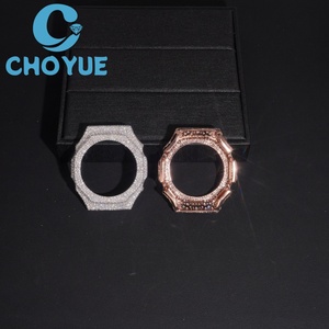 New Arrival Solid 925 Silver Gold Plated Mosaic Setting Moissanite <b>Watch</b> <b>Case</b> for GA2100 Iced Out Hip Hop <b>Watch</b> Accessory - Product Image 5