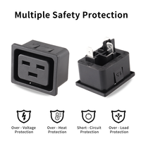 Prise mâle LANZMFG en gros, prise IEC 320 C19, AC 250V 16A/20A, méthode de montage à clipser et à visser, prise d'alimentation AC