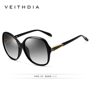 Veithdia Women's Oversized Round Sunglasses Polarized UV400 Plastic And Metal <b>Frame</b> TAC Lens 3025 - Product Image 5