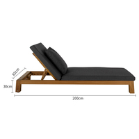 Lit inclinable pliant extérieur imperméable pour cour terrasse jardin piscine balcon loisirs chaise de plage matériau en bois