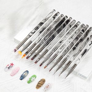 Juego de 12 pinceles profesionales <span class=keywords><strong>para</strong></span> decoración de uñas con tinta antigua, <span class=keywords><strong>para</strong></span> <span class=keywords><strong>delineado</strong></span>, efecto ombré y detalles, <span class=keywords><strong>para</strong></span> salón y arte de uñas DIY - Product Image 1