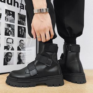Bottes en cuir tendance pour hommes, nouvelles bottes pour hommes automne et hiver - Product Image 6