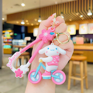 Yx của phụ nữ Kawaii phim hoạt hình ếch & Chim Cánh Cụt Keychain dễ thương giai điệu Mặt dây chuyền cho túi cao su <span class=keywords><strong>Keychains</strong></span> Anime cho cinnamoroll lấy cảm hứng từ - Product Image 5