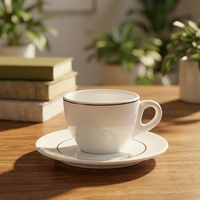 Nouvelle Tasse à Expresso Moderne 2026 avec Soucoupe 50ml 80ml 140ml – Ensemble Tasse, Mug et Assiette Idéal pour un Cadeau