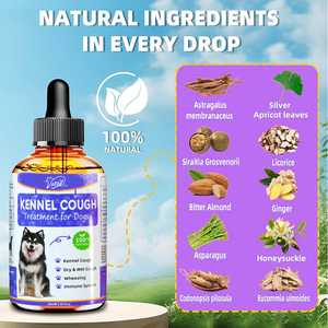 Köpekler için etkili köpek kulübesi öksürük tedavisi doğal bitkisel damla bağışıklık destek vitaminleri mineraller yatıştırıcı acı badem formülü - Product Image 3