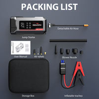 Batterie externe sans fil pour moto avec charge rapide, alimentation de démarrage d'urgence, pompe à air intelligente tout-en-un pour pneus