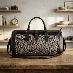 Sac de voyage unisexe de luxe classique en cuir véritable de haute qualité, élégant, avec poignée souple et fermeture éclair intégrée - Product Image 3