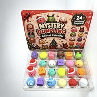Calendrier de l'Avent de Noël : Boîte Mystère 24 Pièces – Compte à Rebours, Cadeau Surprise, Ensemble de Jouets Squishy Anti-Stress