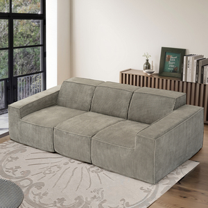 Thanh lịch Ba chỗ ngồi vải nhung kẻ Modular sofa cắt phòng khách đồ nội thất đặt chân không gói nén thanh lịch sofa - Product Image 1