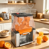Automatische commerciële sinaasappelpersmachine, hele sinaasappelpers, roestvrij staal, elektrische sapmaker, citruspers
