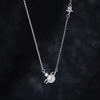 Collier Planète FY-0433 pour Femme en Argent Sterling S925 avec Pendentif Zircon Personnalisé Tendance et Polyvalent