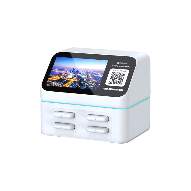 High Quality 4-Slot Portable 60W Micro USB Power Bank Rental Charging Station with AD Screen for Outdoor Use