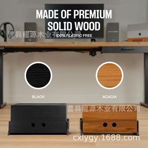 Organizador de Cables de Escritorio de Madera, Caja de Gestión de Cables de Madera Maciza con Ganchos para Uso en Oficina - Product Image 4