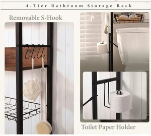 Étagères d'organisation <span class=keywords><strong>de</strong></span> salle <span class=keywords><strong>de</strong></span> bain en bois au-<span class=keywords><strong>dessus</strong></span> des toilettes personnalisées en gros Étagère d'échelle <span class=keywords><strong>de</strong></span> rangement au-<span class=keywords><strong>dessus</strong></span> des toilettes - Product Image 2
