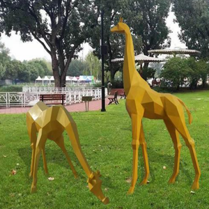 Factory Custom Animal Statue Stainless Steel Giraffe <b>Sculpture</b> for Outdoor Decor - Product Image 2