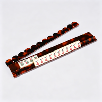 Support de rangement pour tuiles de Mahjong en acrylique de qualité supérieure, motif écaille de tortue, avec fentes festonnées, pour table de Mahjong et salle de jeux, vente en gros