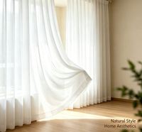 Tissu de rideau en voile M&Y Premium blanc T100 respirant, teignable, imprimable, style naturel, textile d'ameublement