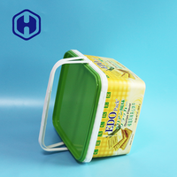 Boîte d'emballage IML de luxe décorative en plastique recyclable sans BPA pour biscuits de Noël, crackers, hamburgers et nouilles