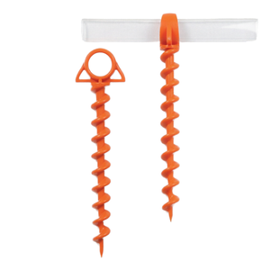 Anclajes de tierra naranjas de máxima resistencia, estacas para tiendas de campaña, resistentes al viento fuerte y al arena, para carpas de camping, hechos en China, 100% policarbonato reciclado - Product Image 1