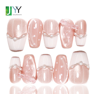 <span class=keywords><strong>Faux</strong></span> ongles de luxe faits main <span class=keywords><strong>en</strong></span> acrylique, style French Manucure, épais, avec art 3D, <span class=keywords><strong>en</strong></span> gros, pour filles - Product Image 3