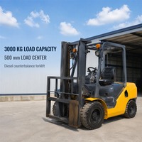 Chariot élévateur diesel robuste 3000 kg, mât 3 m, option pneus pleins, équipement de manutention de marchandises en entrepôt