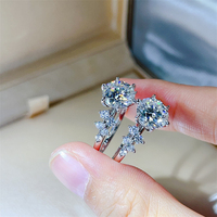 Bagues en moissanite en gros pour la Saint-Valentin, bagues en diamant Li Jianwu couleur D, bagues en diamant de luxe à la mode pour femmes