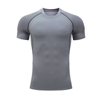 T-shirt de compression personnalisé pour homme, coupe ajustée, pour la gym et le sport, sous-vêtement technique à séchage rapide