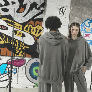 Sweat-shirt à capuche surdimensionné en molleton épais pour homme, impression personnalisée, streetwear d'hiver - Product Image 2