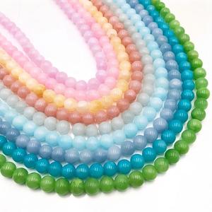 Cuentas de <span class=keywords><strong>Jade</strong></span> Multicolores, Cuentas Redondas Naturales de <span class=keywords><strong>Jade</strong></span> Teñido, Piedras Sueltas para Pulseras, Collares, Fabricación de Joyería DIY - Product Image 1