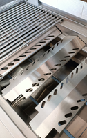 Barbecue professionnel à gaz 6 brûleurs en acier inoxydable 304, îlot de cuisine extérieure intégré sécurisé pour la maison
